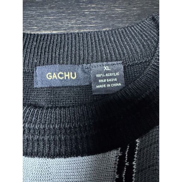 Gachu Coogi Style Black Vertical Stripe Sweater, Casual, Retro, Y2K, 3d,Size XL - Picture 5 of 5